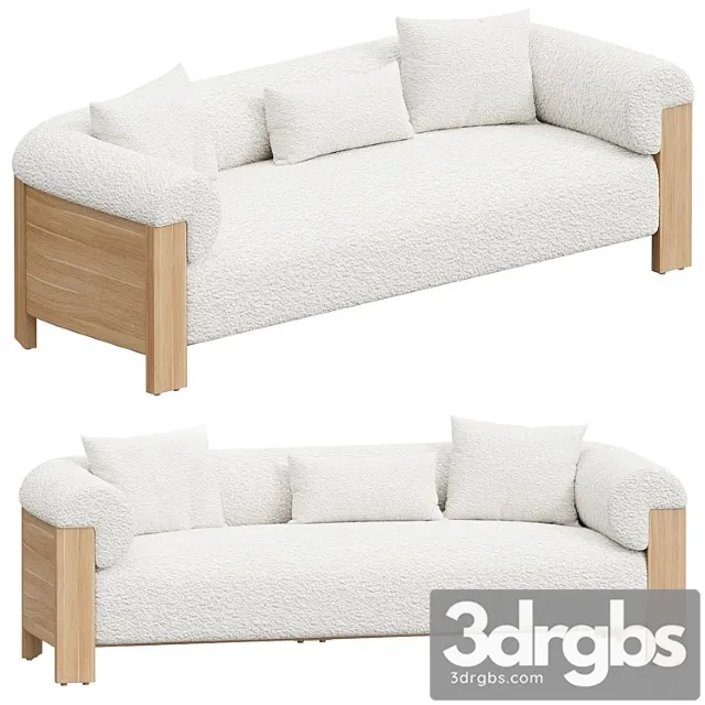 Eldon three seater sofa, oak, boucle Eldon three seater sofa, oak, boucle