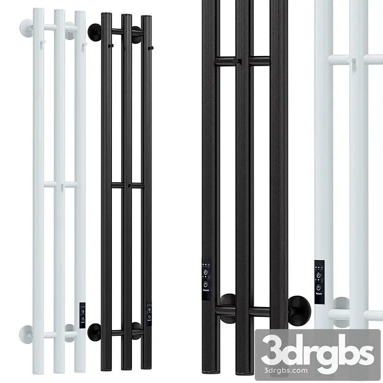 Electric Heated Towel Rail Margroid Inaro 120×12 R With Hooks Matte Black 3D Model Download