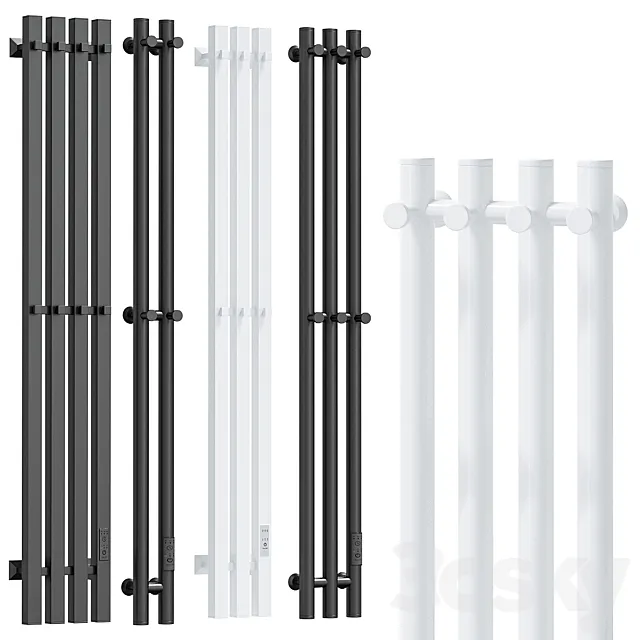 Electric heated towel rail set Margroid Inaro 3D Model Electric heated towel rail set Margroid Inaro 3D Model