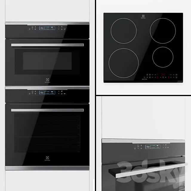 Electrolux – an Oke8 C31 X Oven a Vkk8 E00 X Compact Oven and An Ime6440 Kf Hob. 3D Model Electrolux – an Oke8 C31 X Oven a Vkk8 E00 X Compact Oven and An Ime6440 Kf Hob. 3D Model