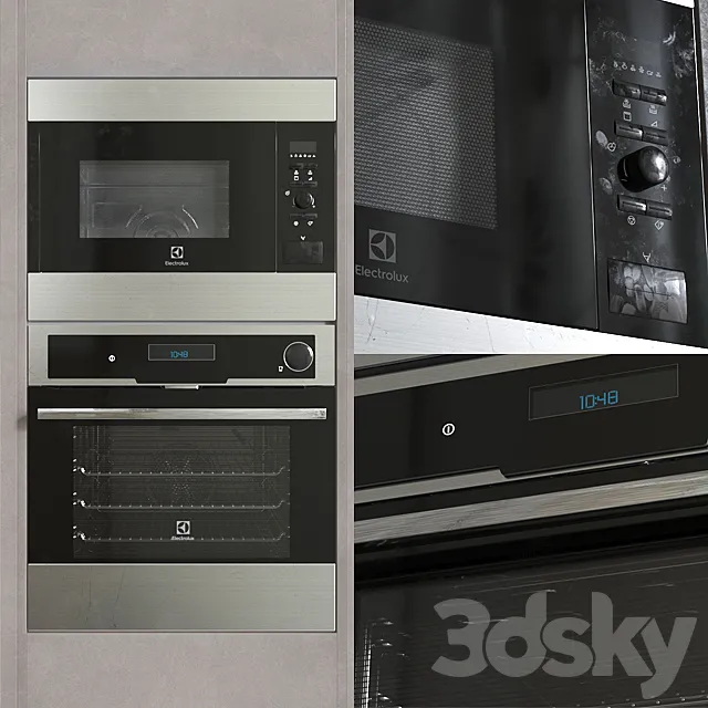 Electrolux EMS-17006OX. Electrolux EOB-8851AAX 3DModel