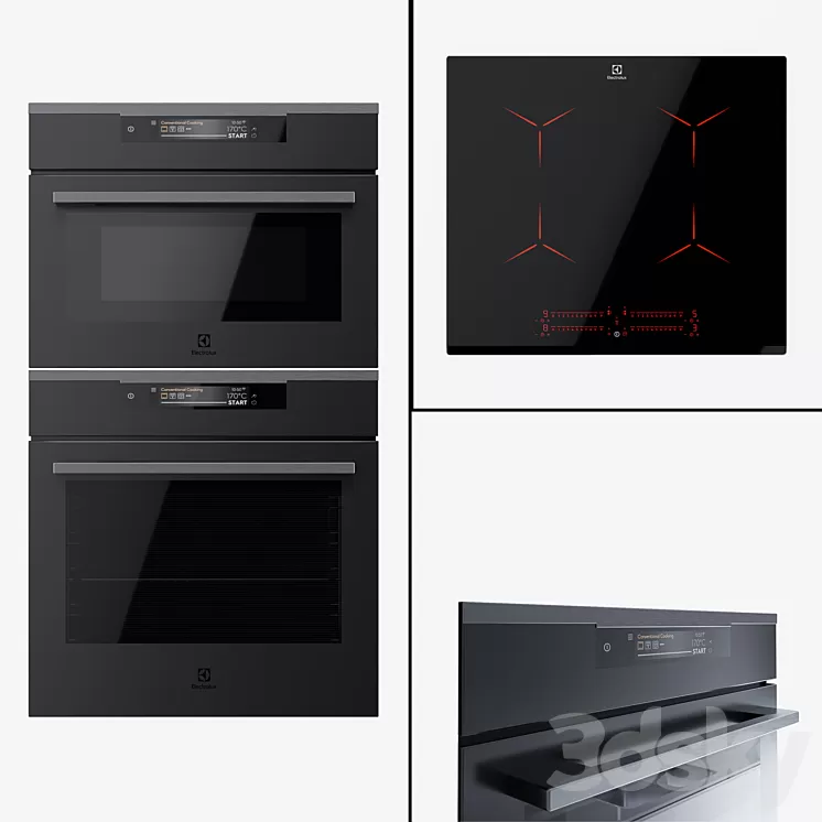Electrolux – Oven KOEAP31WT compact oven KVLAE00WT and hob IPE6492KF. 3D Model