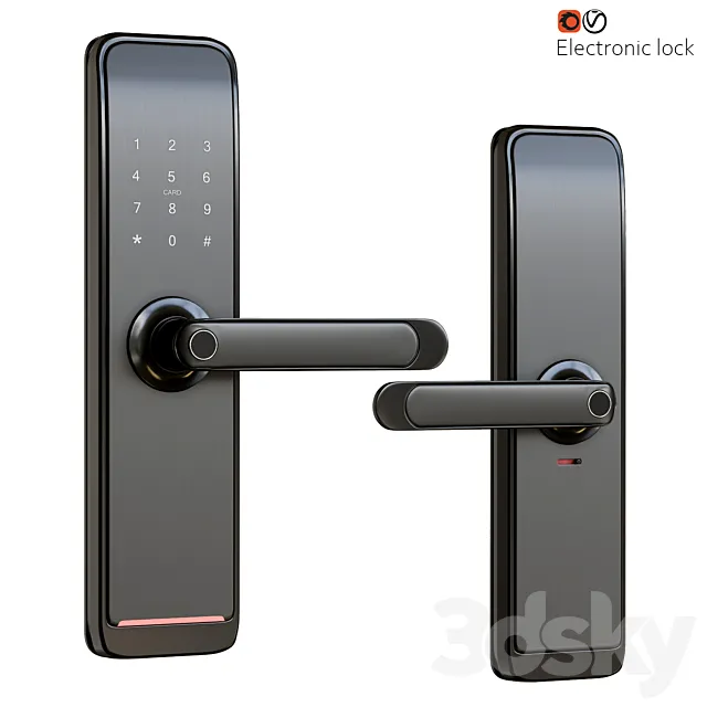 Electronic door handle lock 3D Model