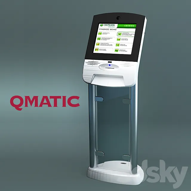 Electronic queue Qmatic 3DModel