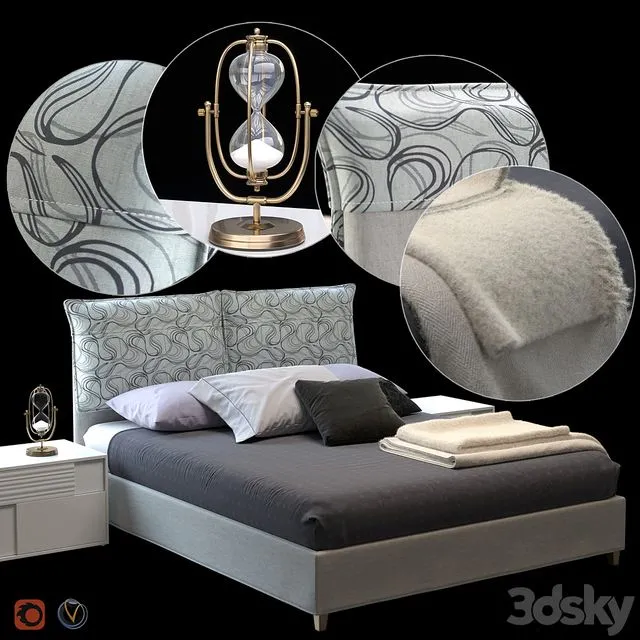 ELEGANCE Bed by Greco Strom 3D Model ELEGANCE Bed by Greco Strom 3D Model