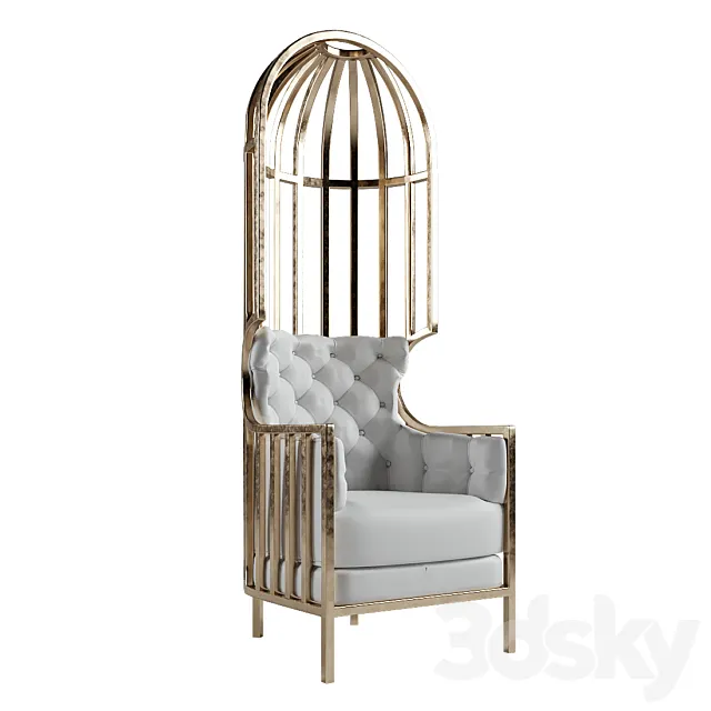Elegant cage chair Eichholtz Bora Metropolis Porter 3D Model