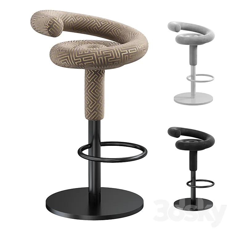 Elegant contemporary sweep bar stool 3D Model Free Download