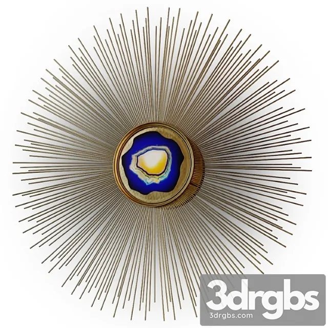 Elegant polished blue agate starburst wall light 3D Model Download Elegant polished blue agate starburst wall light 3D Model Download