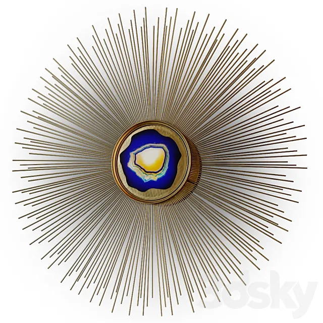 Elegant Polished Blue Agate Starburst Wall Light 3DModel Elegant Polished Blue Agate Starburst Wall Light 3DModel