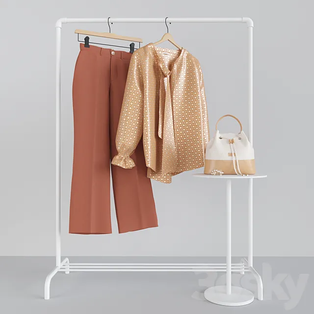 Elegant Set Woman Clothes 3DModel