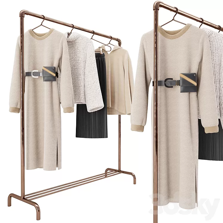 Elegant Woman Clothes Set 03 3D Model Free Download