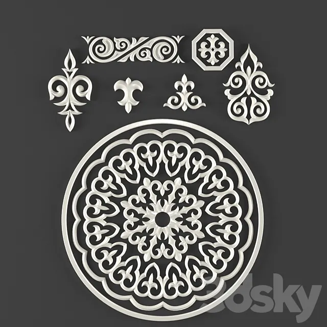 Elements of national ornament 3DModel Elements of national ornament 3DModel