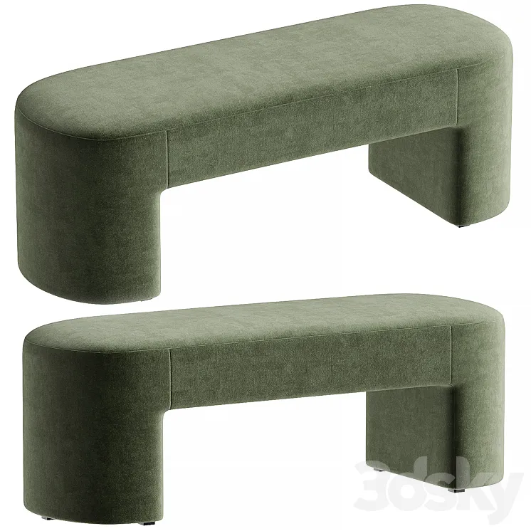 Elena Velvet Bench 3D Model Free Download