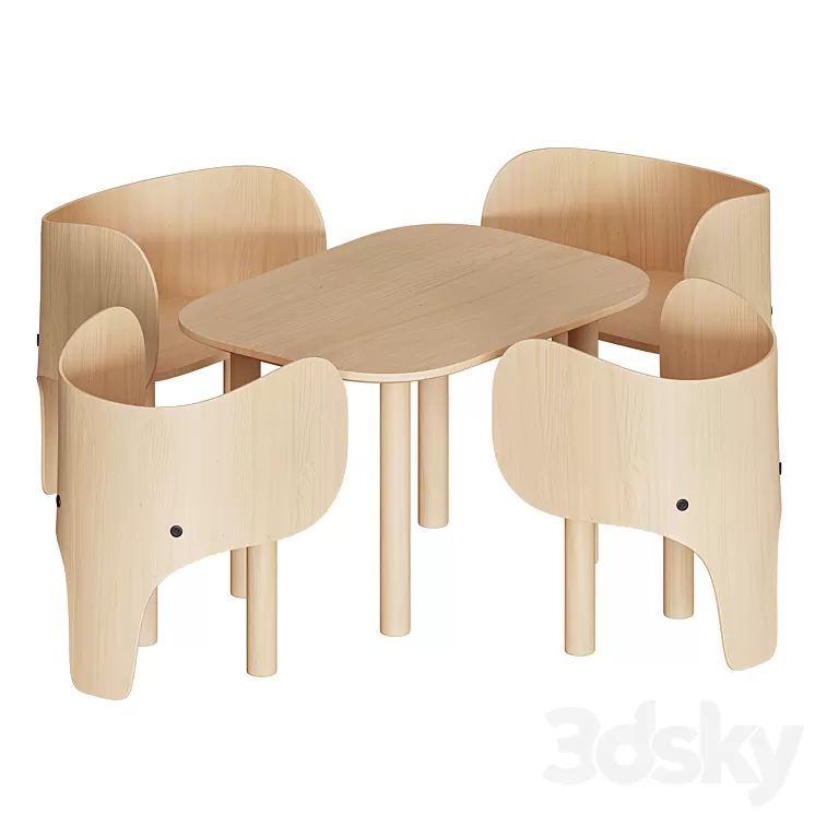 Elephant Chair & Table by EO 3D Model
