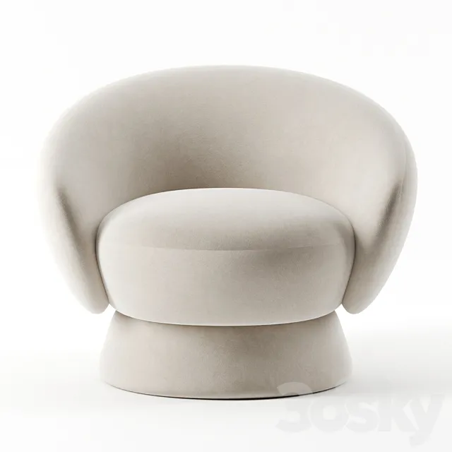 Elephant Club Circular Base Curved Lounge Chair 3D Model Elephant Club Circular Base Curved Lounge Chair 3D Model