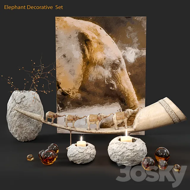 Elephant decorative set 3DModel