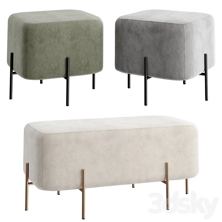 ELEPHANT Pouf and Bench 3D Model Free Download