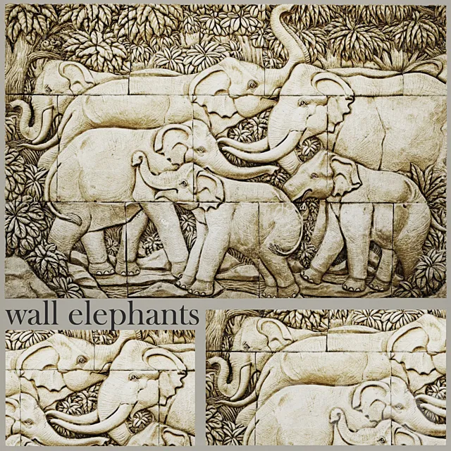 Elephants. 3D Model Elephants. 3D Model