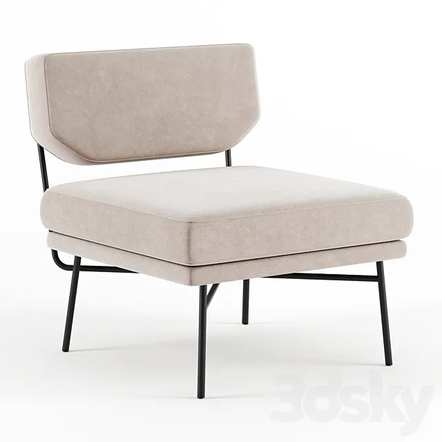 Elettra lounge chair by Arflex 3D Model