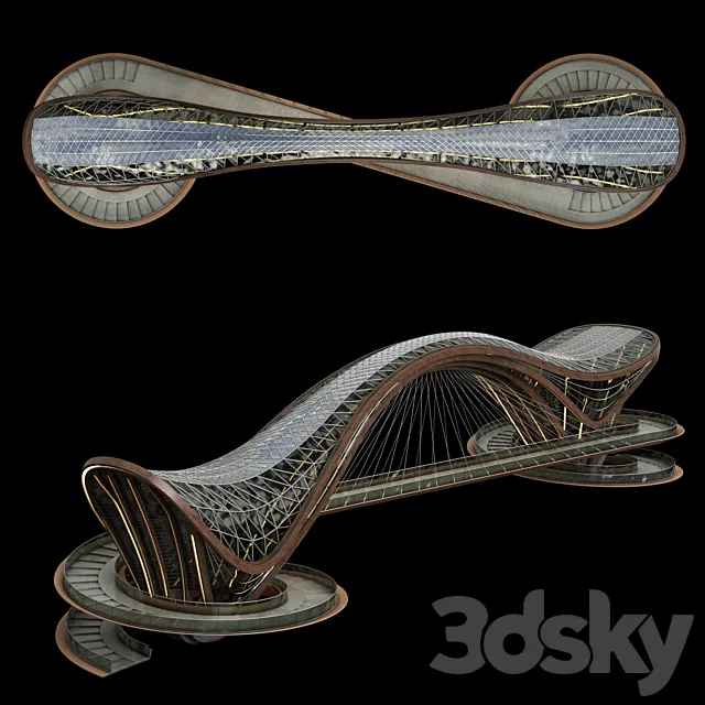 elevated pedestrian crossing 3DModel elevated pedestrian crossing 3DModel