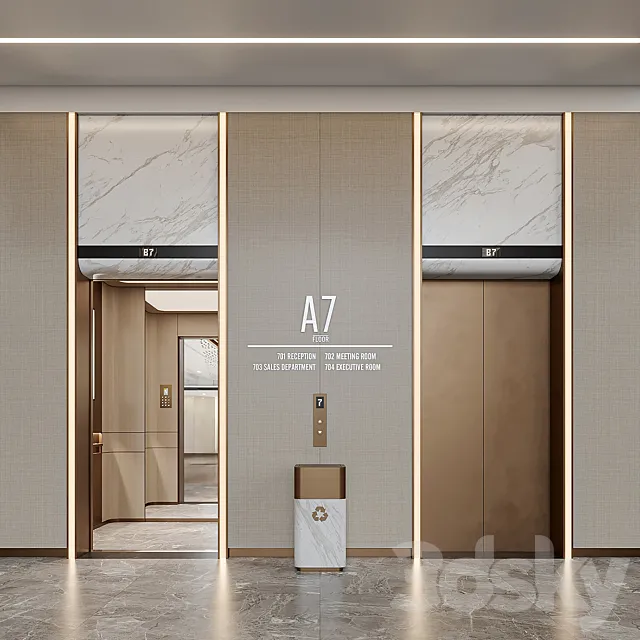 Elevator Lobby Design 03 3D Model