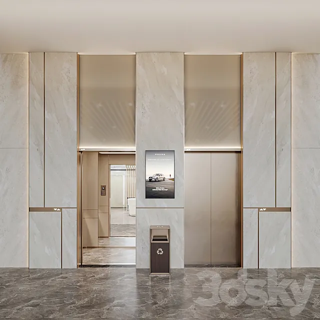 Elevator Lobby Design 06 3D Model