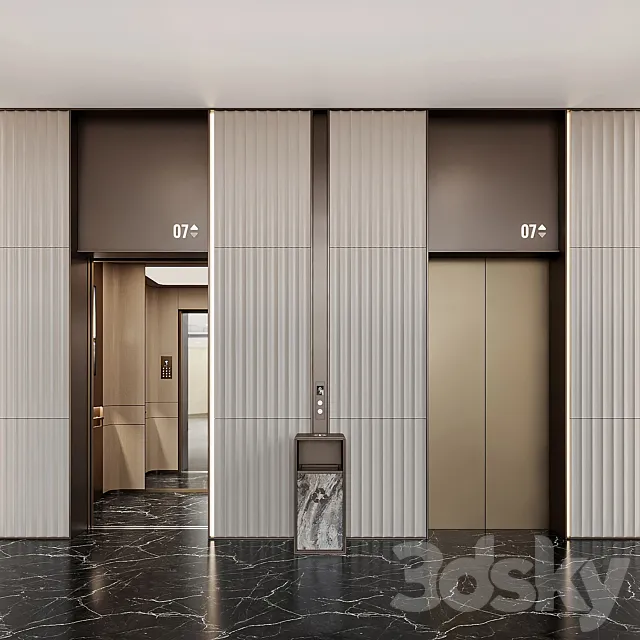 Elevator Lobby Design 09 3D Model