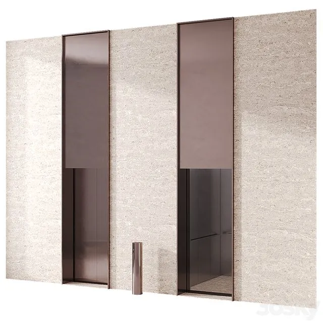 Elevator with bronze 3D Model Elevator with bronze 3D Model