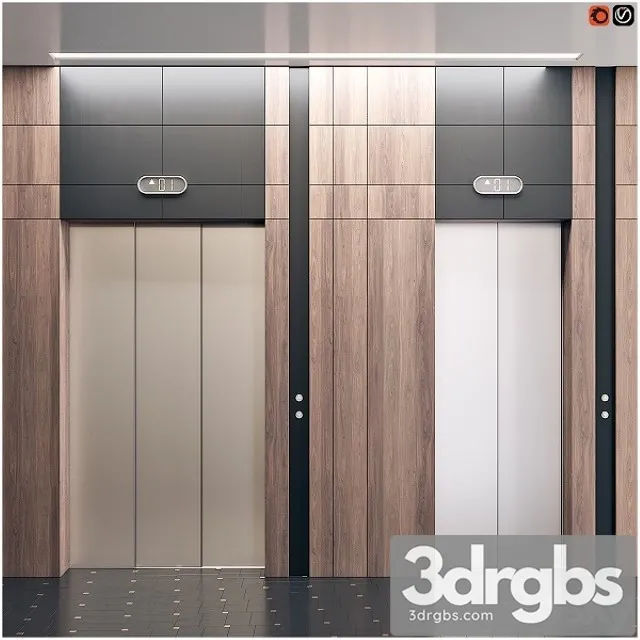 Elevator with Interior 1 3D Model Download