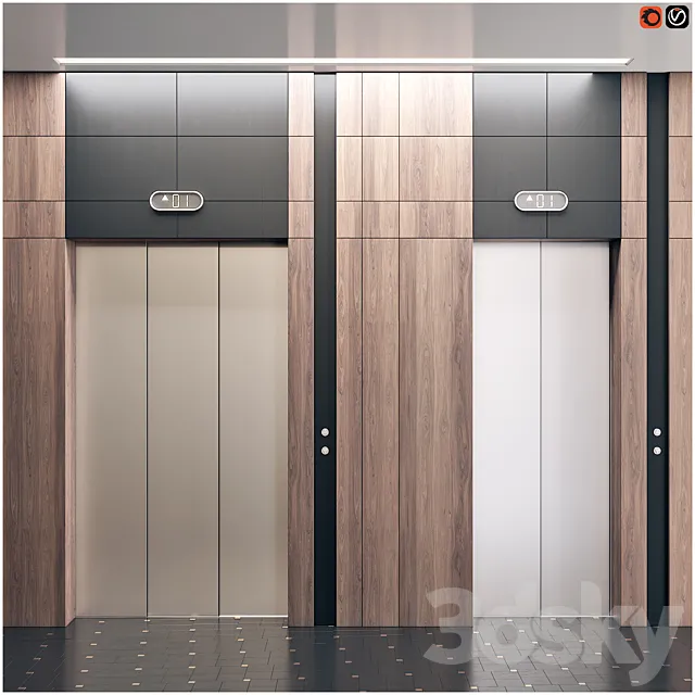 Elevator with interior 1 3DModel Elevator with interior 1 3DModel