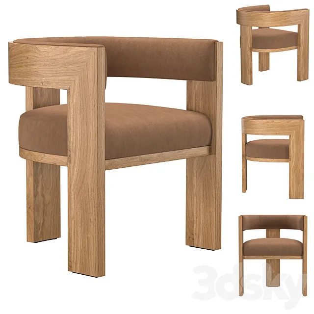 ELGIN LEATHER DINING CHAIR 3D Model ELGIN LEATHER DINING CHAIR 3D Model