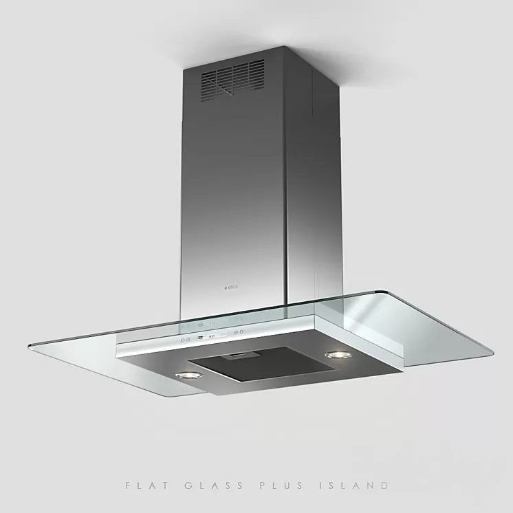Elica flat glass plus island 3D Model