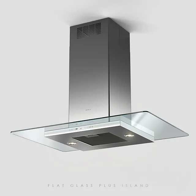 Elica flat glass plus island 3DModel Elica flat glass plus island 3DModel