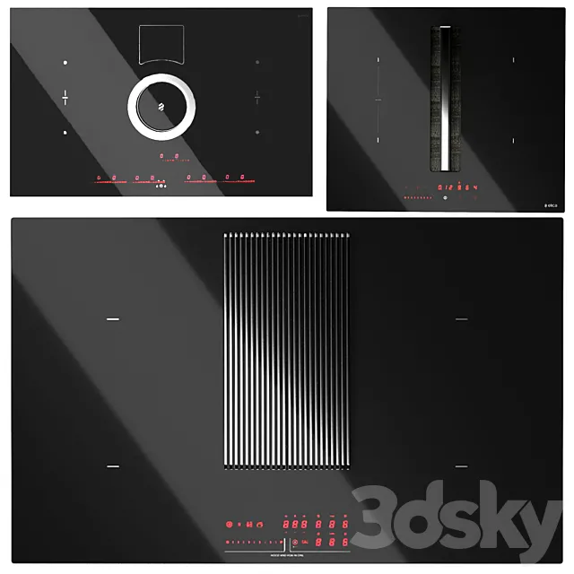 Elica hobs set 3D Model Elica hobs set 3D Model