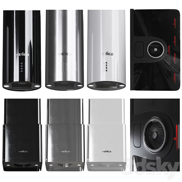 Elica island hood and hob 3D Model