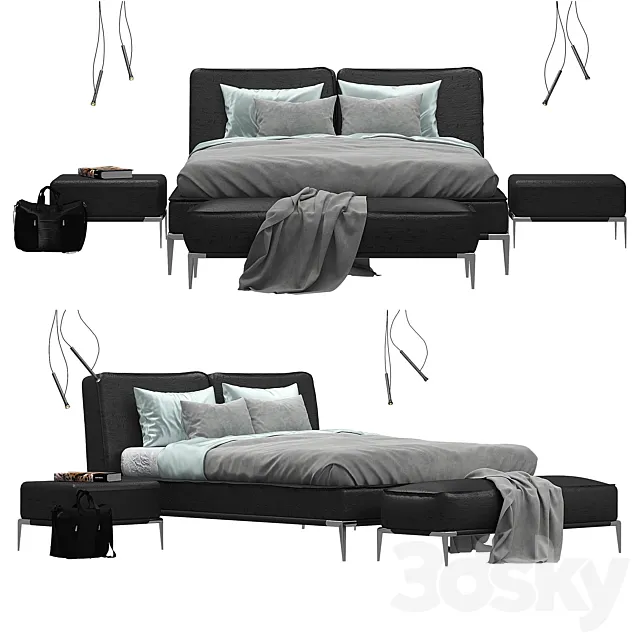 Elica Roche Bobois bed_set 2 3DModel Elica Roche Bobois bed_set 2 3DModel