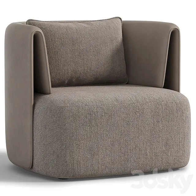 Elio Swivel Barrel Chair 3D Model