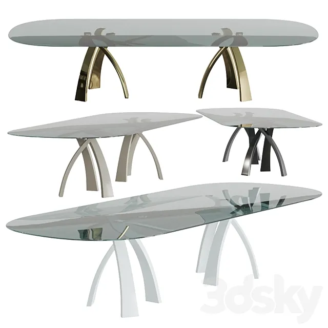Eliseo table by Tonin Casa long 3DModel