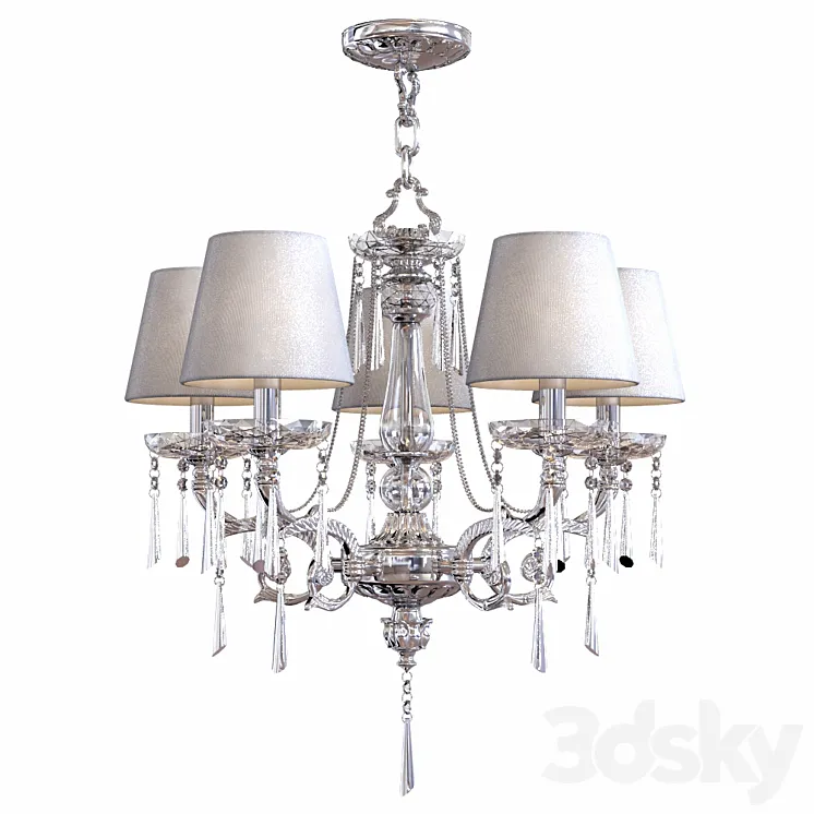 ELK Lighting 2396-5 5 Light Princess Chandelier 3D Model Free Download