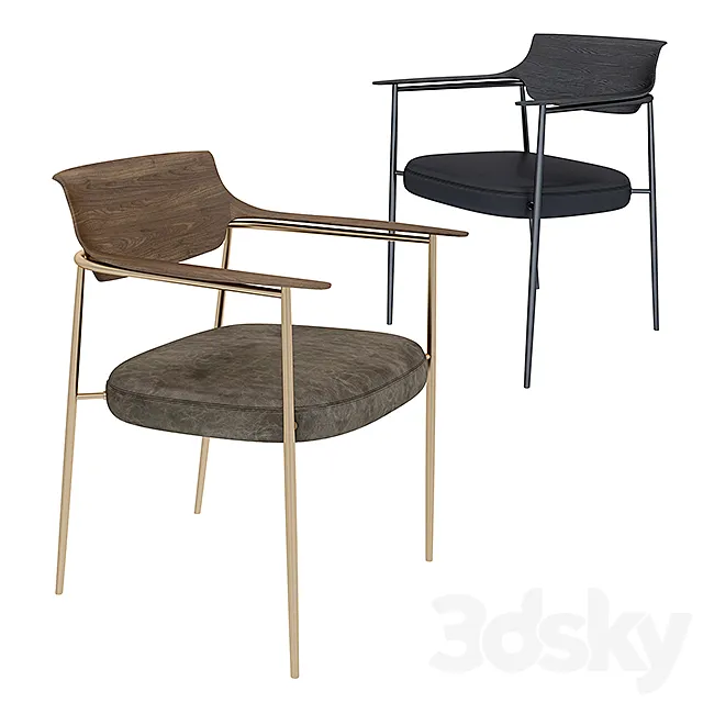 Ella dining chair 3D Model Ella dining chair 3D Model