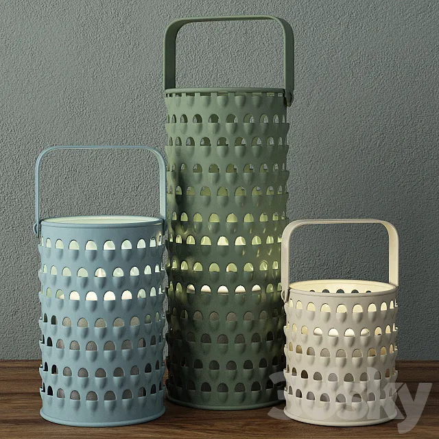 Ella Elaine Grater Candleholder Set 3D Model Ella Elaine Grater Candleholder Set 3D Model