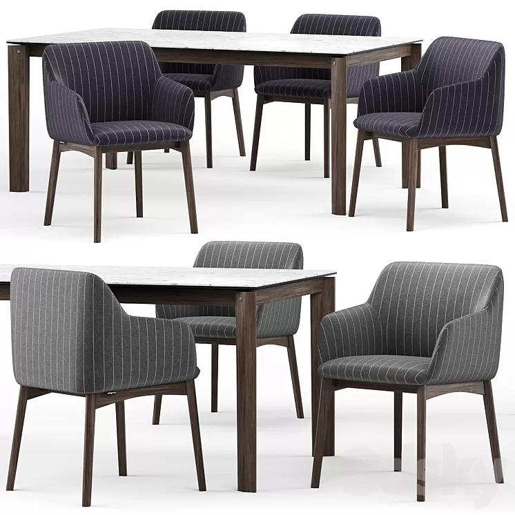 Elle chair and Alpha table – Calligaris 3D Model Elle chair and Alpha table – Calligaris 3D Model