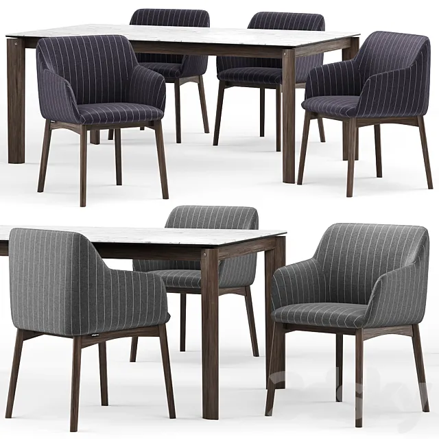 Elle chair and Alpha table – Calligaris 3DModel