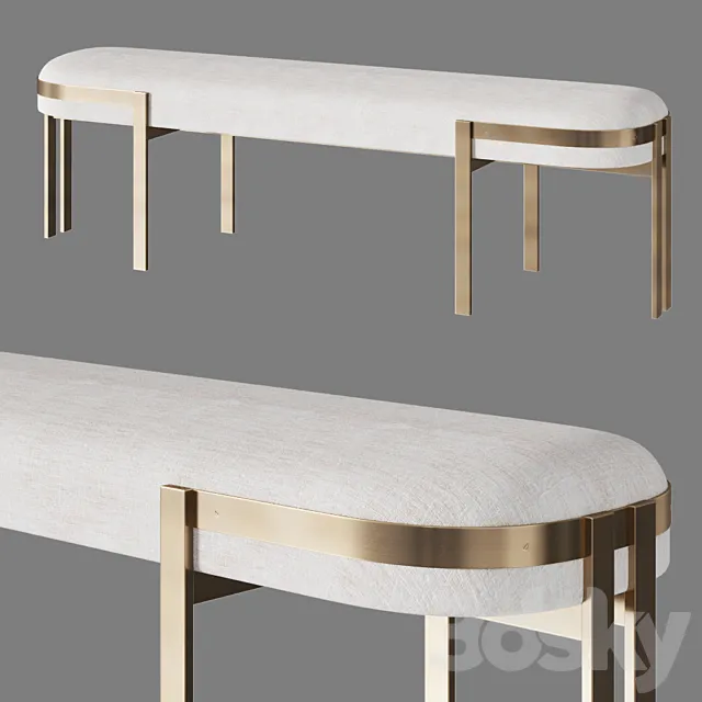 Elliot Bench by Kelly Wearstler 3D Model Elliot Bench by Kelly Wearstler 3D Model