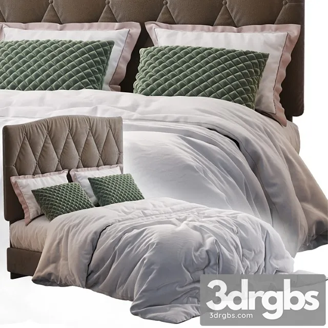 Elliot curved upholstered bed 2 3D Model Download