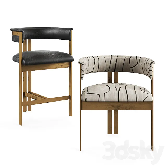 Elliott chair Kelly Wearstler 3D Model Elliott chair Kelly Wearstler 3D Model