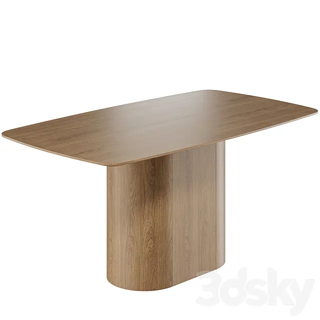 ellipse furniture Dining table Type rectangular 160*90 cm 3D Model