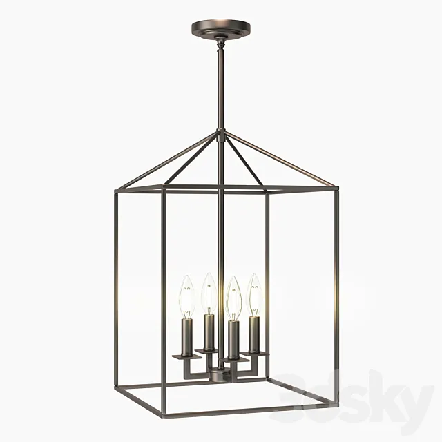 Ellis 4 – Light Lantern Rectangle Chandelier 3D Model Ellis 4 – Light Lantern Rectangle Chandelier 3D Model