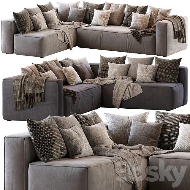 ?ello Taos Brown Right Arm Corner Sectional 3DModel ?ello Taos Brown Right Arm Corner Sectional 3DModel