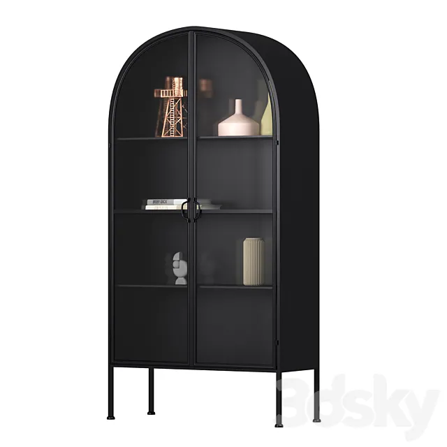 Ellos skap cabinet showcase with decor 3D Model Ellos skap cabinet showcase with decor 3D Model